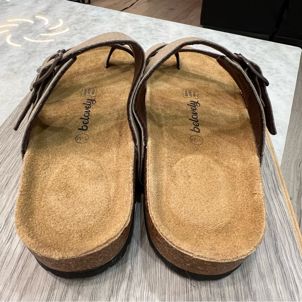 BeLovely Leather Summer Sandal Sz 5.5 - Picture 10 of 11